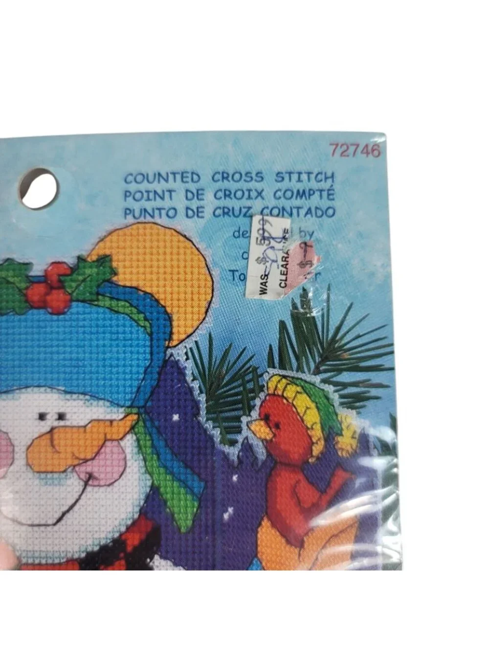 Dimensions Whimsies Counted Cross Stitich Kit Snowman with Birds #72746 2001 NEW